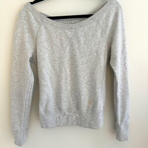 Abercrombie & Fitch Gray Wide Neck Pullover Sweatshirt